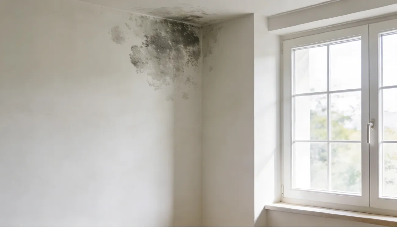 Moho en pared de vivienda en Maó